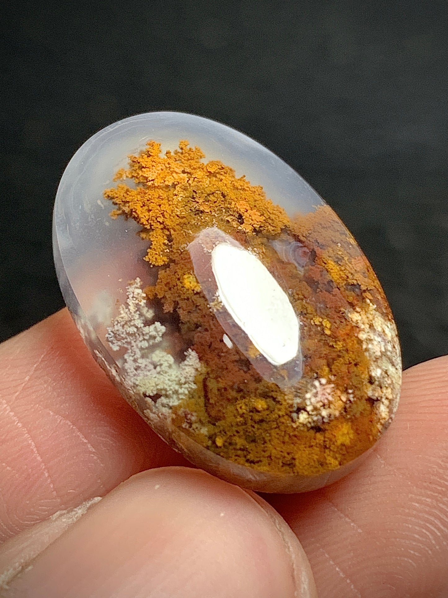 Scenic Natural Moss Agate Oval Cabochon 22x15x5.5mm