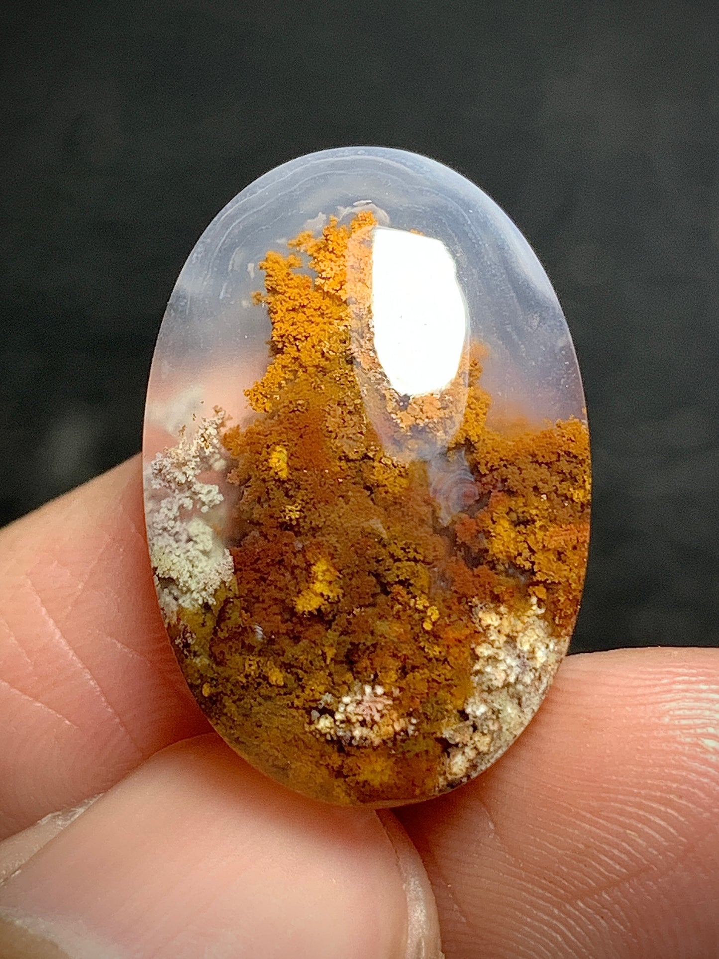 Scenic Natural Moss Agate Oval Cabochon 22x15x5.5mm