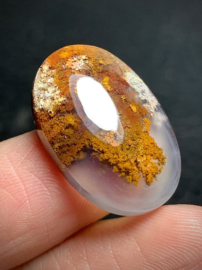 Scenic Natural Moss Agate Oval Cabochon 22x15x5.5mm