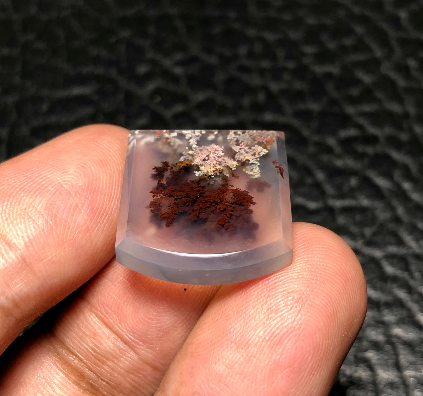 One-of-a-Kind Scenic Moss Agate Cabochon - Perfect for Jewelry Making - Unique Rectangle Shape - Order at javamossagate.shop