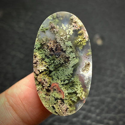 Scenic Moss Agate Oval Cabochon 30x17x8mm