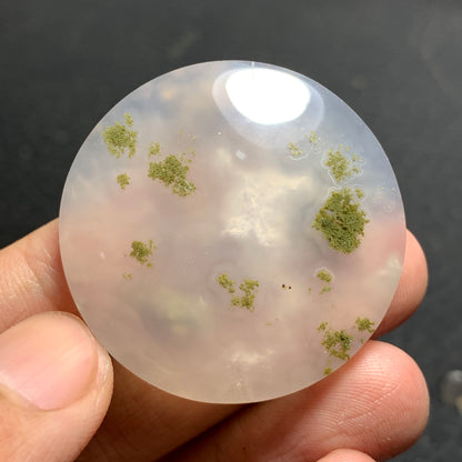 Moss Agate Round Cabochon 36x36x7mm