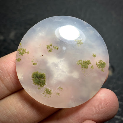 Moss Agate Round Cabochon 36x36x7mm