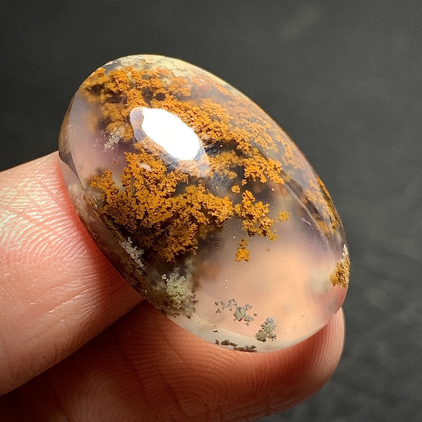 Scenic Moss Agate Oval Cabochon 26x18x7mm