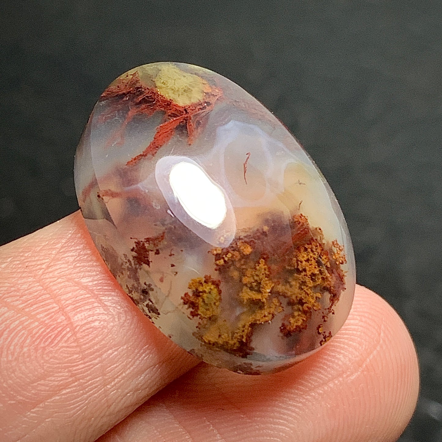 Scenic Moss Agate Oval Cabochon 22x16x7mm