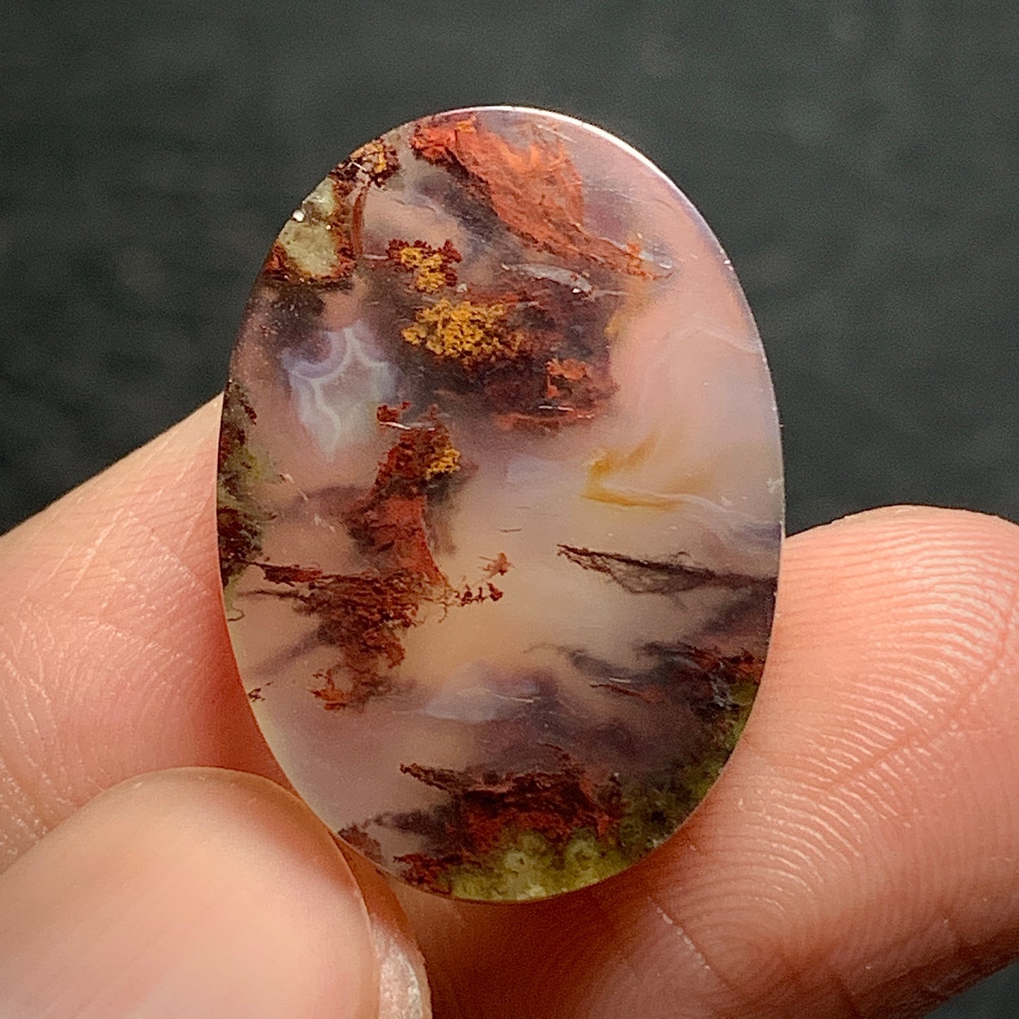 Scenic Moss Agate Oval Cabochon 22x16x7mm