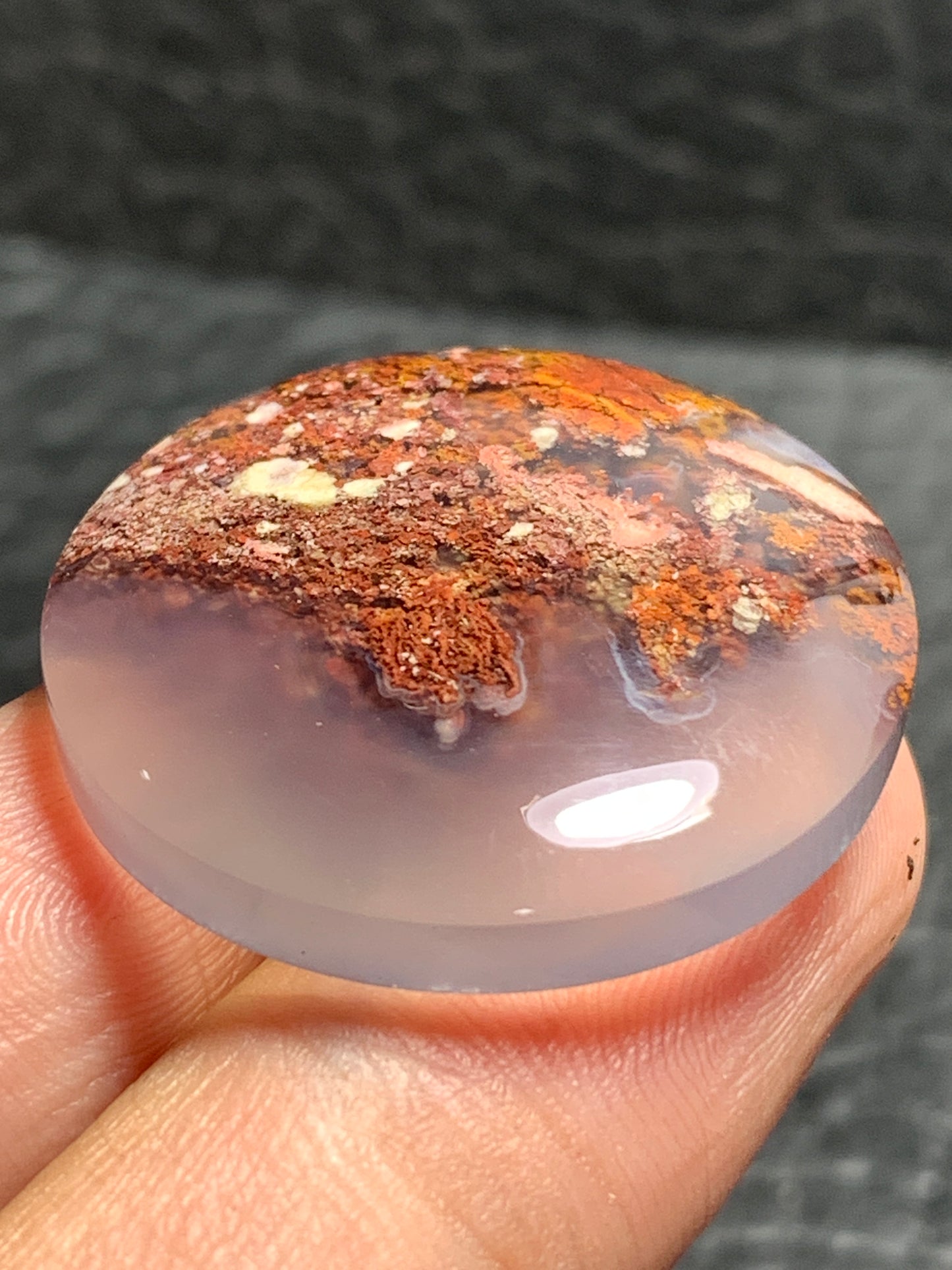 Scenic Moss Agate Round Cabochon 28.5x28.5x6mm