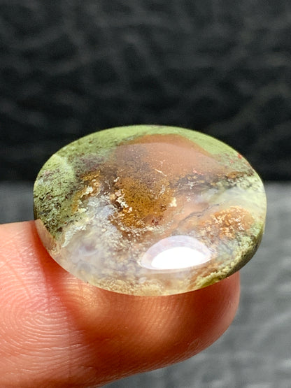 Scenic Moss Agate Round Cabochon 18.5x18.5x4mm