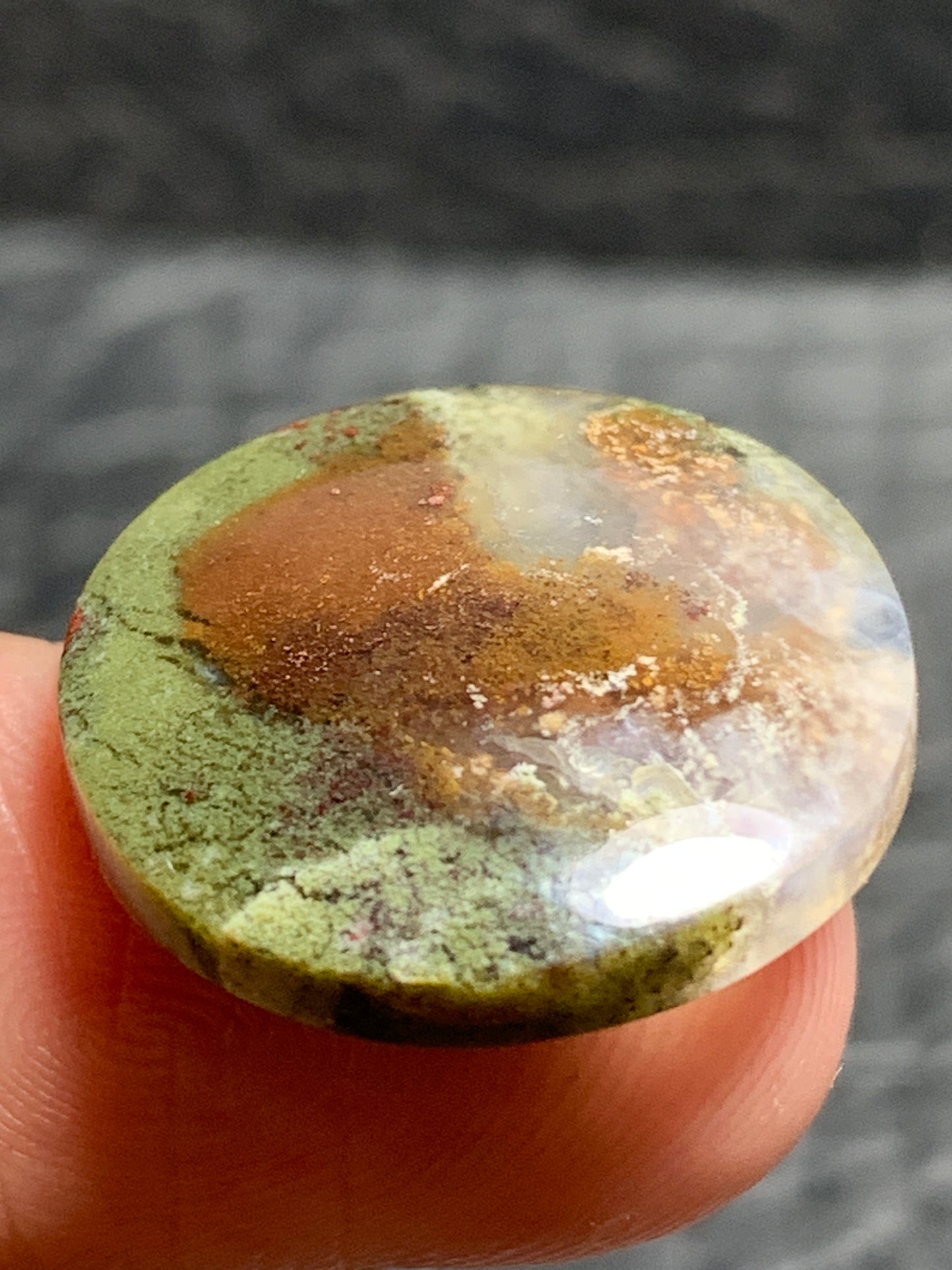 Scenic Moss Agate Round Cabochon 18.5x18.5x4mm