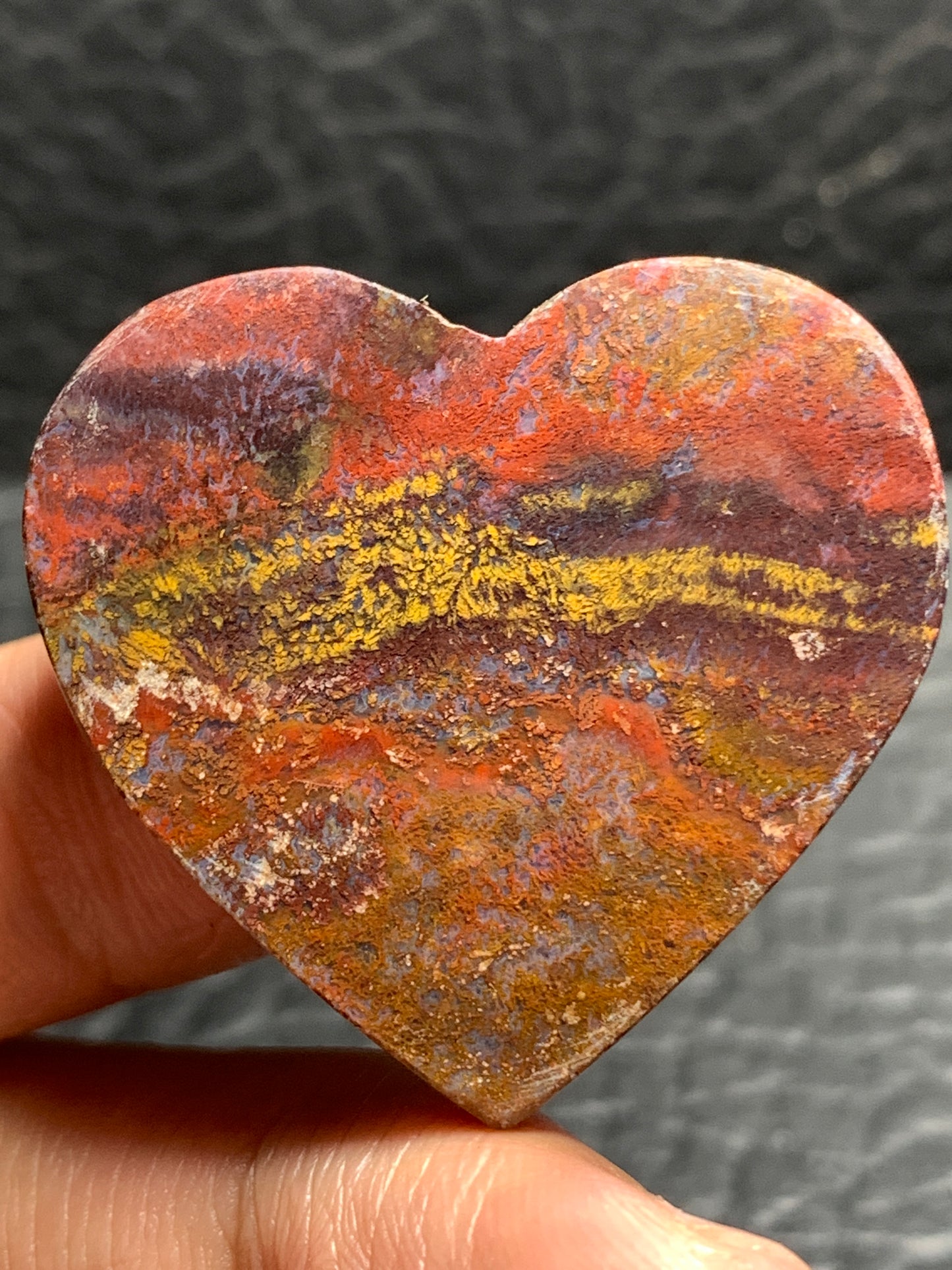 Moss Agate Heart Cabochon 35x32.5x7mm