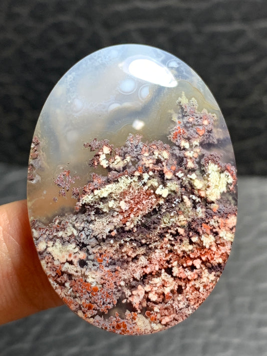 Scenic Moss Agate Oval Cabochon 38x27.2x7mm
