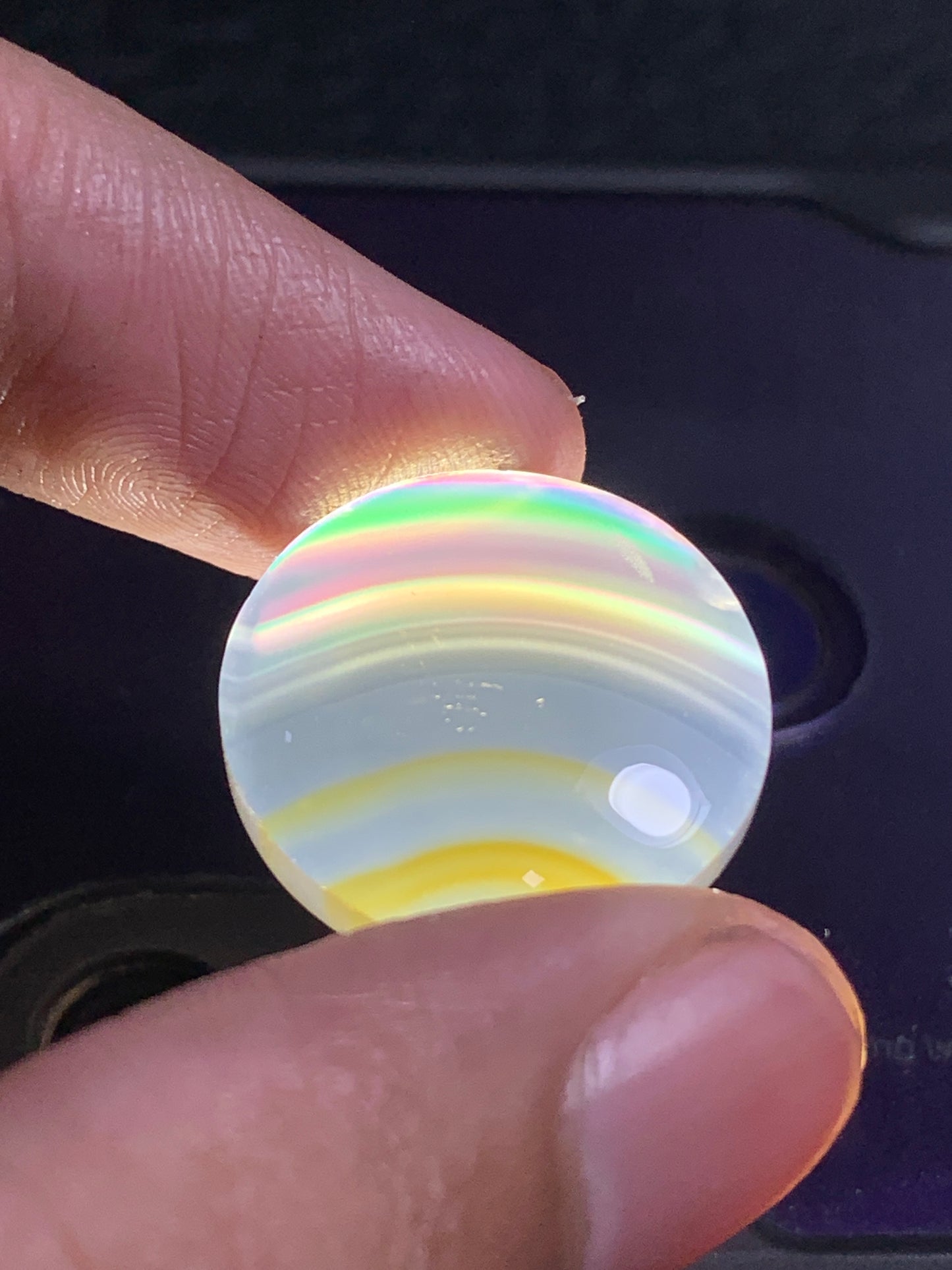 Rainbow Iris Agate Round Cabochon 19.8x19.8x5mm