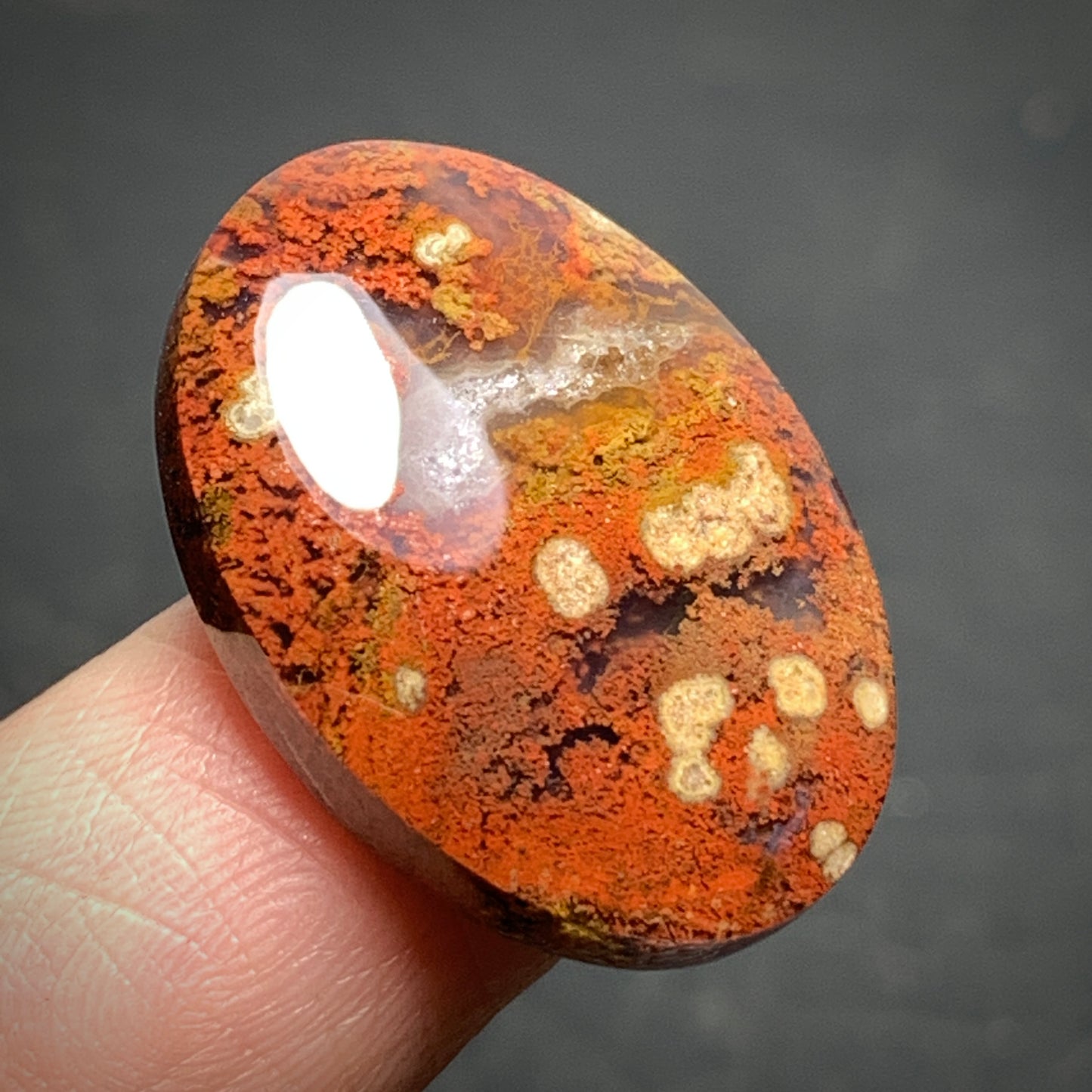 Plume Agate Oval Cabochon 23x16.7x5mm