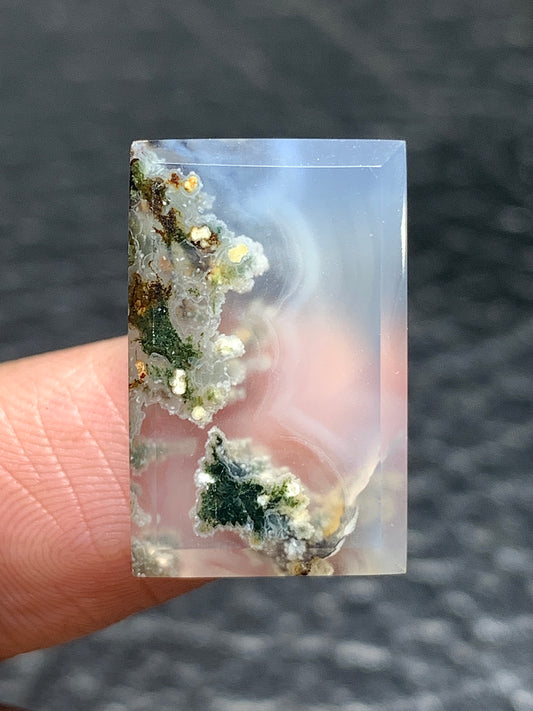 Scenic Moss Agate Rectangle Cabochon 20x13x3.8mm