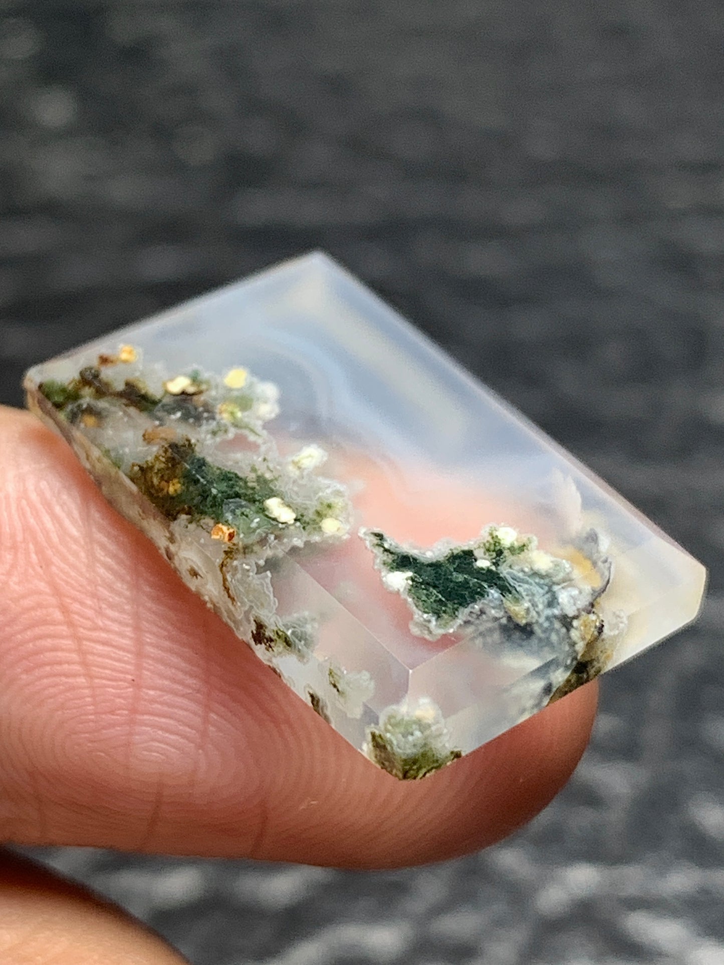 Scenic Moss Agate Rectangle Cabochon 20x13x3.8mm