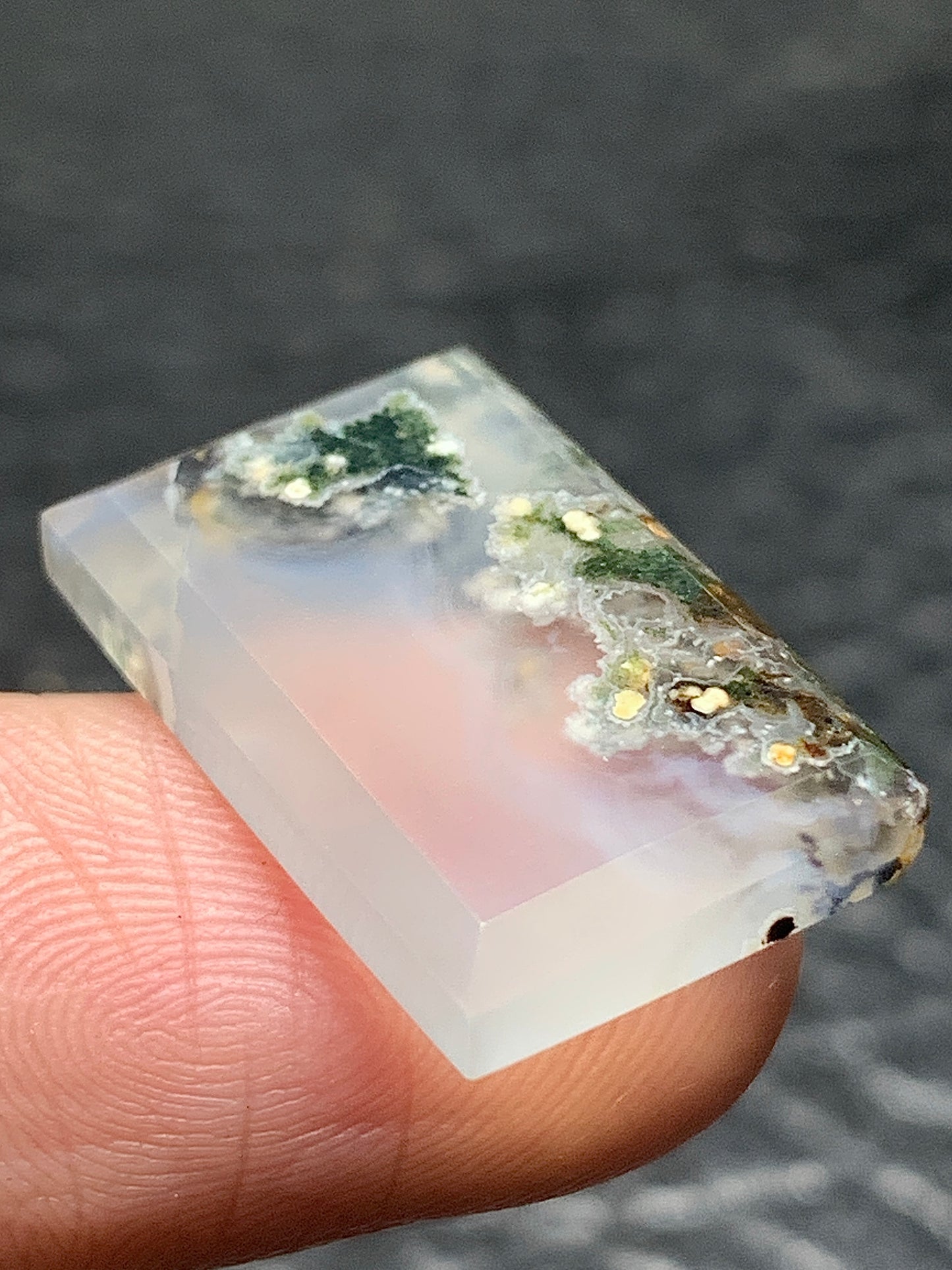 Scenic Moss Agate Rectangle Cabochon 20x13x3.8mm