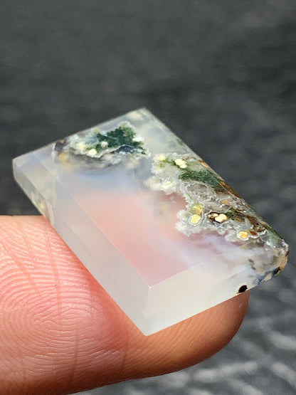 Scenic Moss Agate Rectangle Cabochon 20x13x3.8mm