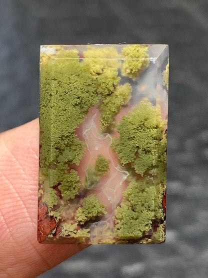 Scenic Moss Agate Rectangle Cabochon 18x11.5x3.5mm