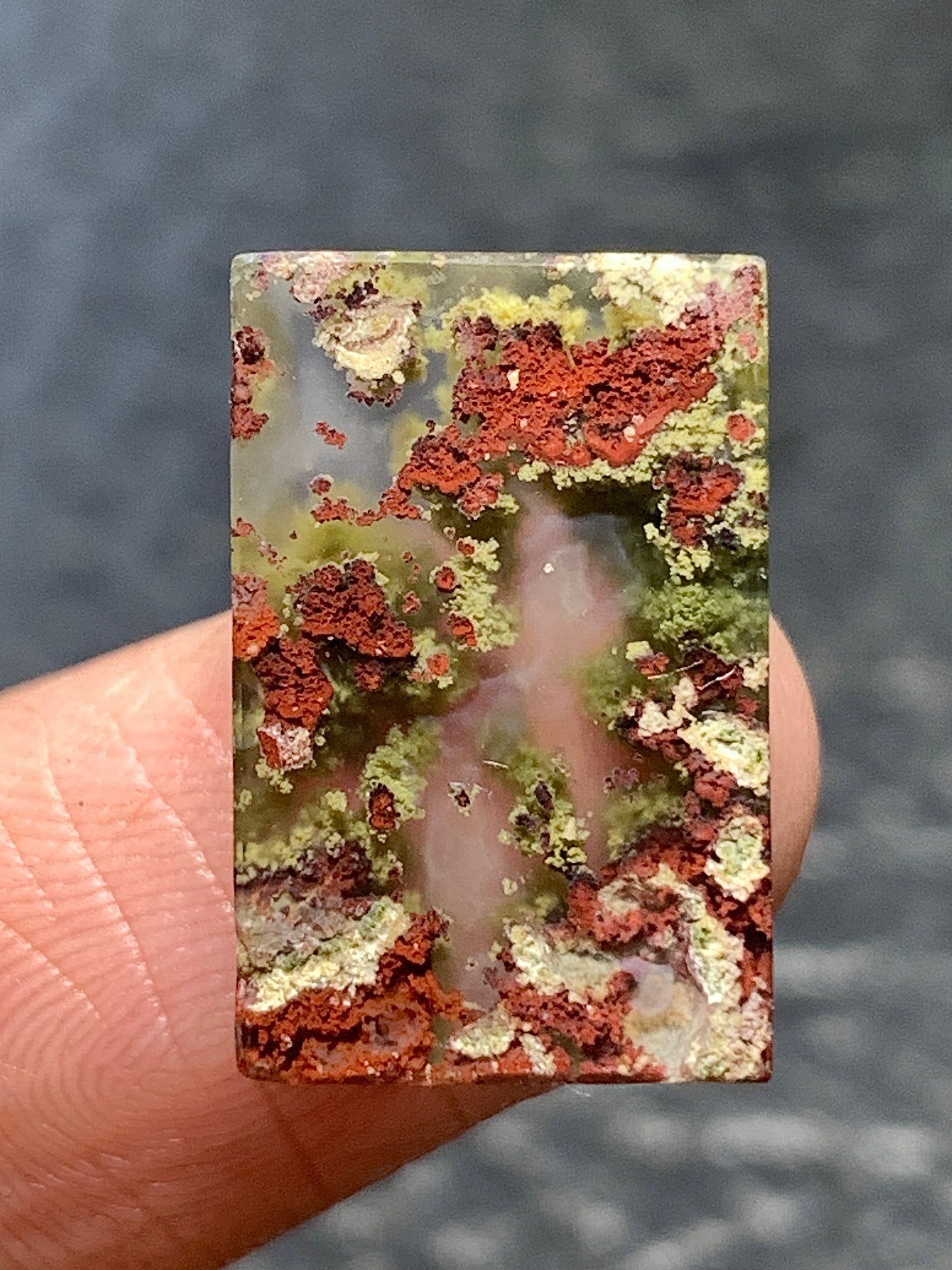 Scenic Moss Agate Rectangle Cabochon 18x11.5x3.5mm