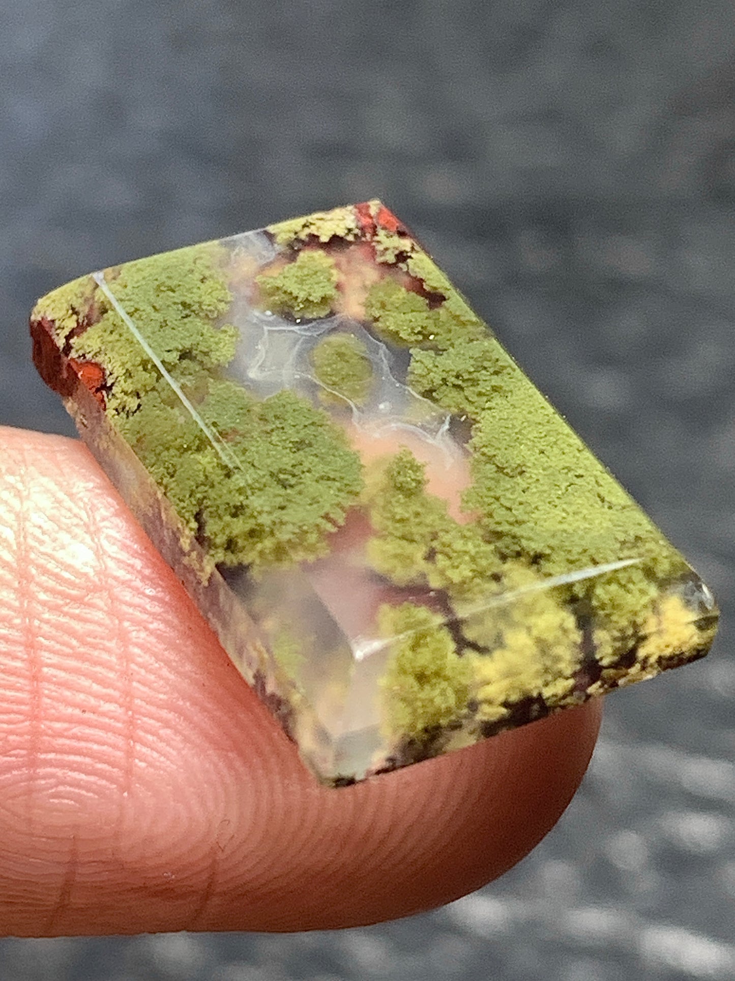 Scenic Moss Agate Rectangle Cabochon 18x11.5x3.5mm