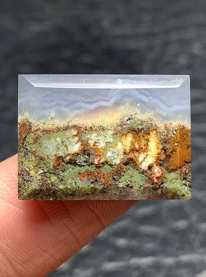 Scenic Moss Agate Rectangle Cabochon 20x14.5x4mm