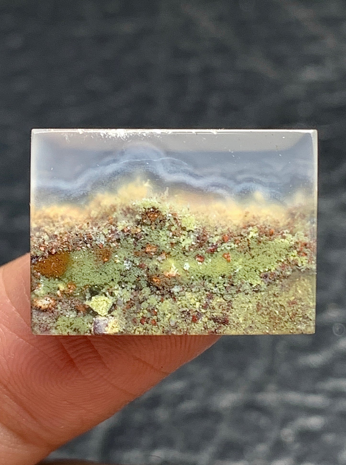 Scenic Moss Agate Rectangle Cabochon 20x14.5x4mm