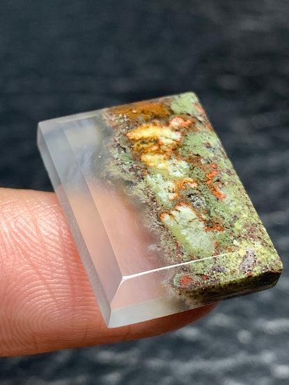 Scenic Moss Agate Rectangle Cabochon 20x14.5x4mm