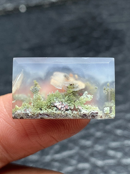 Scenic Moss Agate Rectangle Cabochon 20x12x4mm