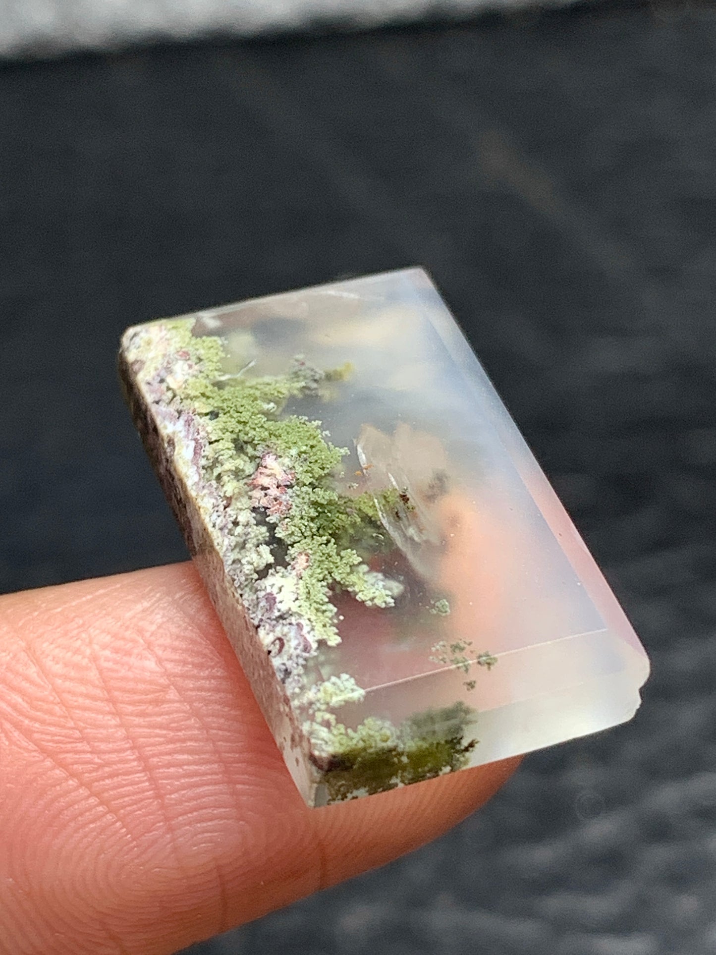 Scenic Moss Agate Rectangle Cabochon 20x12x4mm