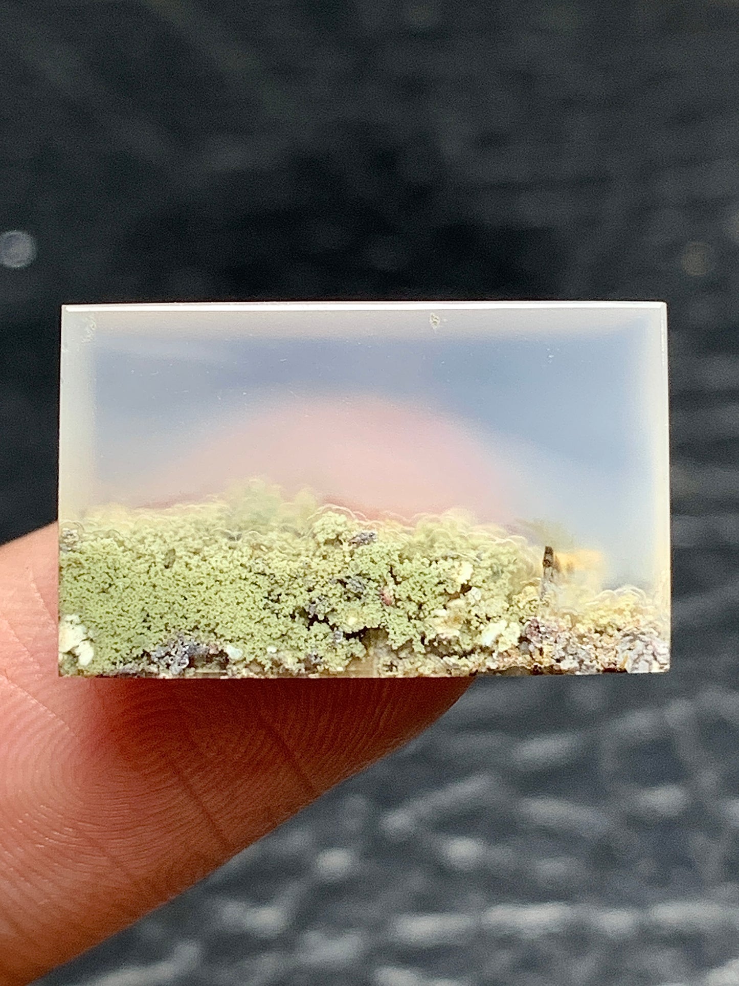 Scenic Moss Agate Rectangle Cabochon 20.5x12.7x5mm