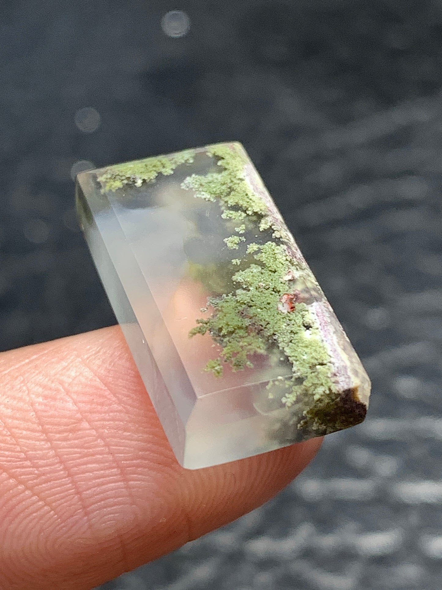 Scenic Moss Agate Rectangle Cabochon 18.5x10x4.2mm