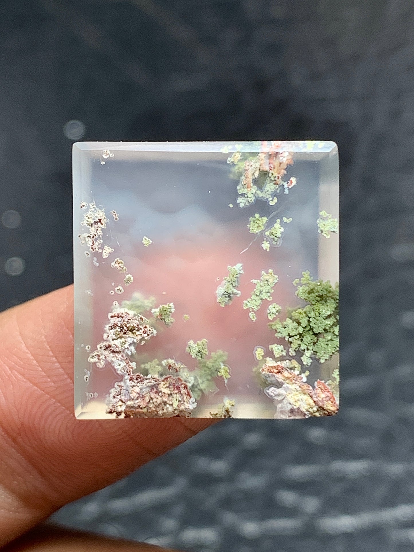 Scenic Moss Agate Rectangle Cabochon 18x17x3mm