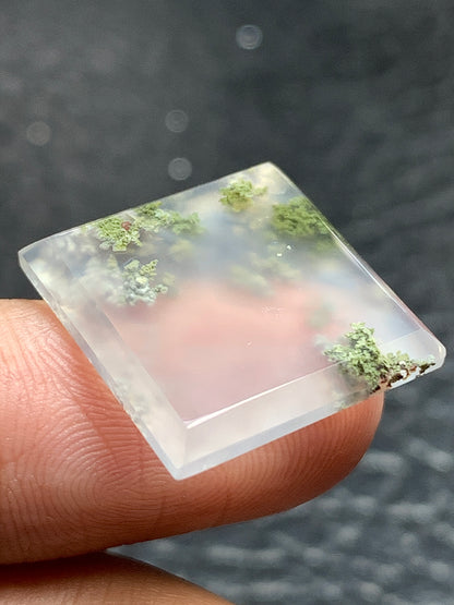 Scenic Moss Agate Rectangle Cabochon 18x17x3mm