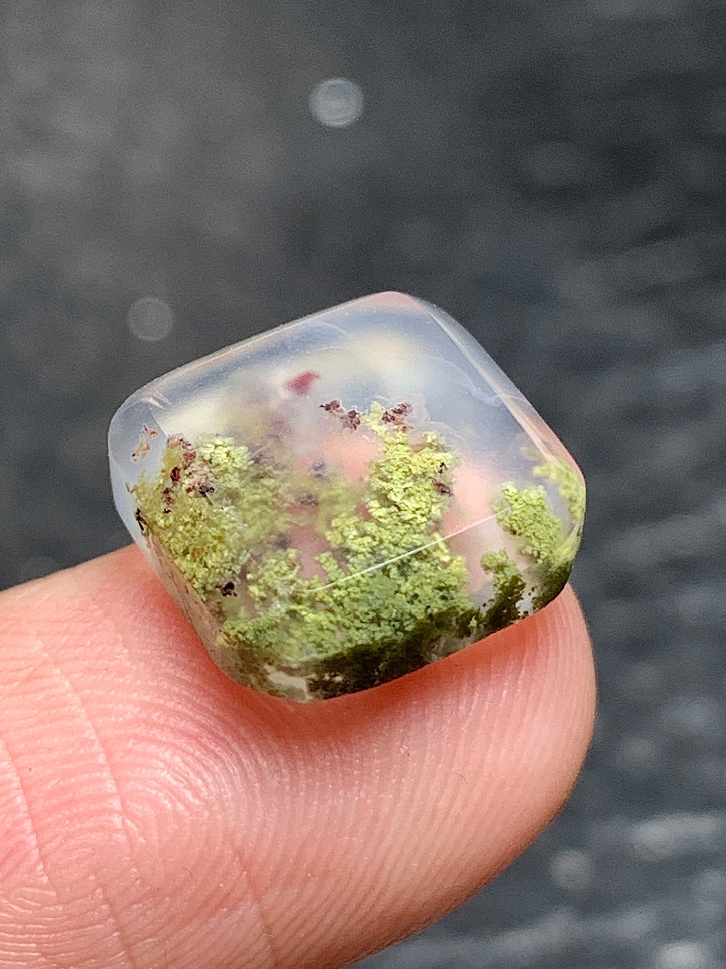 Scenic Moss Agate Square Cabochon 11x11x3.4mm