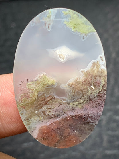 Scenic Moss Agate Oval Cabochon 31x20.5x6mm