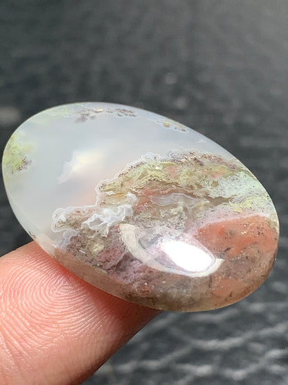 Scenic Moss Agate Oval Cabochon 31x20.5x6mm