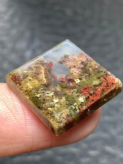 Scenic Moss Agate Square Cabochon 16.5x16.5x4mm