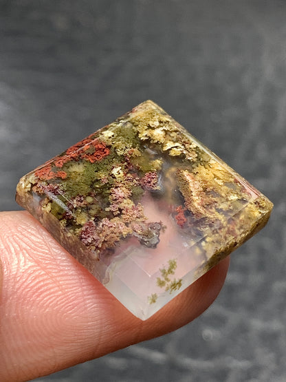 Scenic Moss Agate Square Cabochon 16.5x16.5x4mm