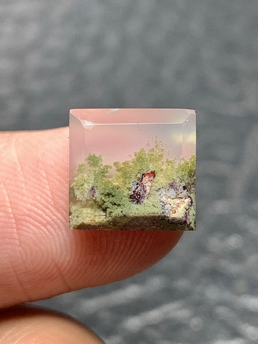 Scenic Moss Agate Square Cabochon 9.5x9x3.2mm