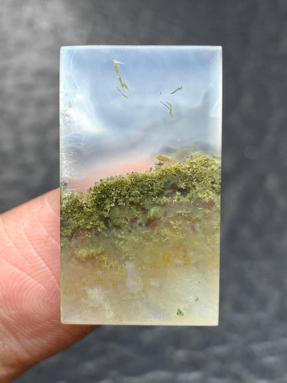 Scenic Moss Agate Rectangle Cabochon 25x14x4mm