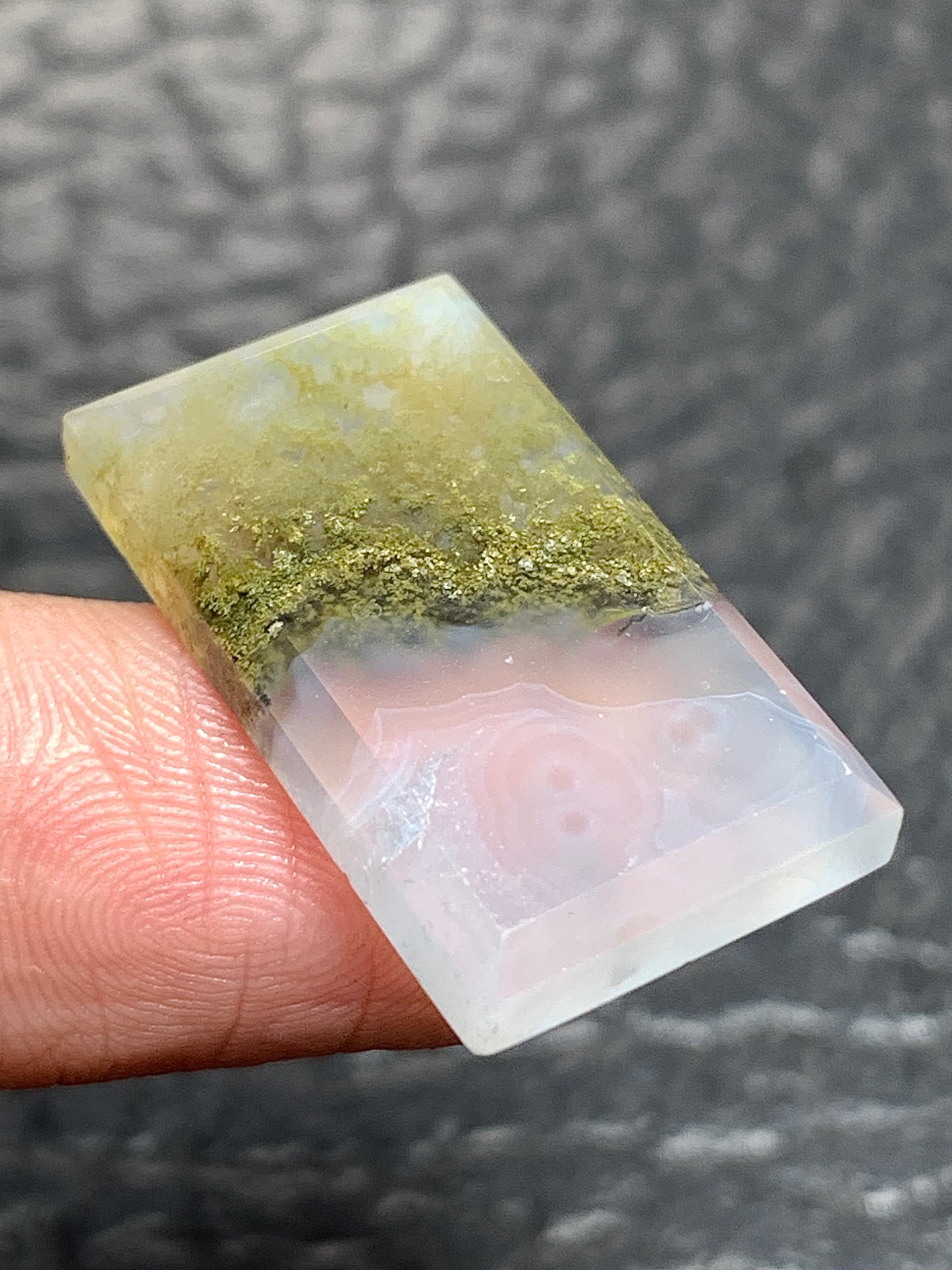 Scenic Moss Agate Rectangle Cabochon 25x14x4mm