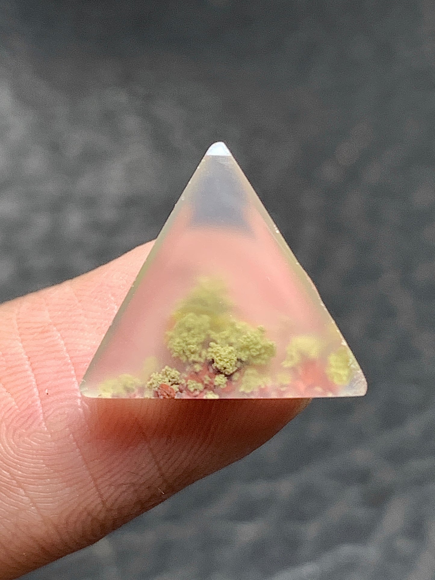 Scenic Moss Agate Triangle Cabochon 14.8x13x4mm