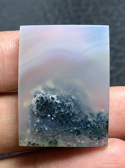 Scenic Moss Agate Rectangle Cabochon 29.5x22x6mm