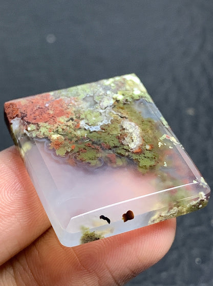 Scenic Moss Agate Rectangle Cabochon 28x23x5mm