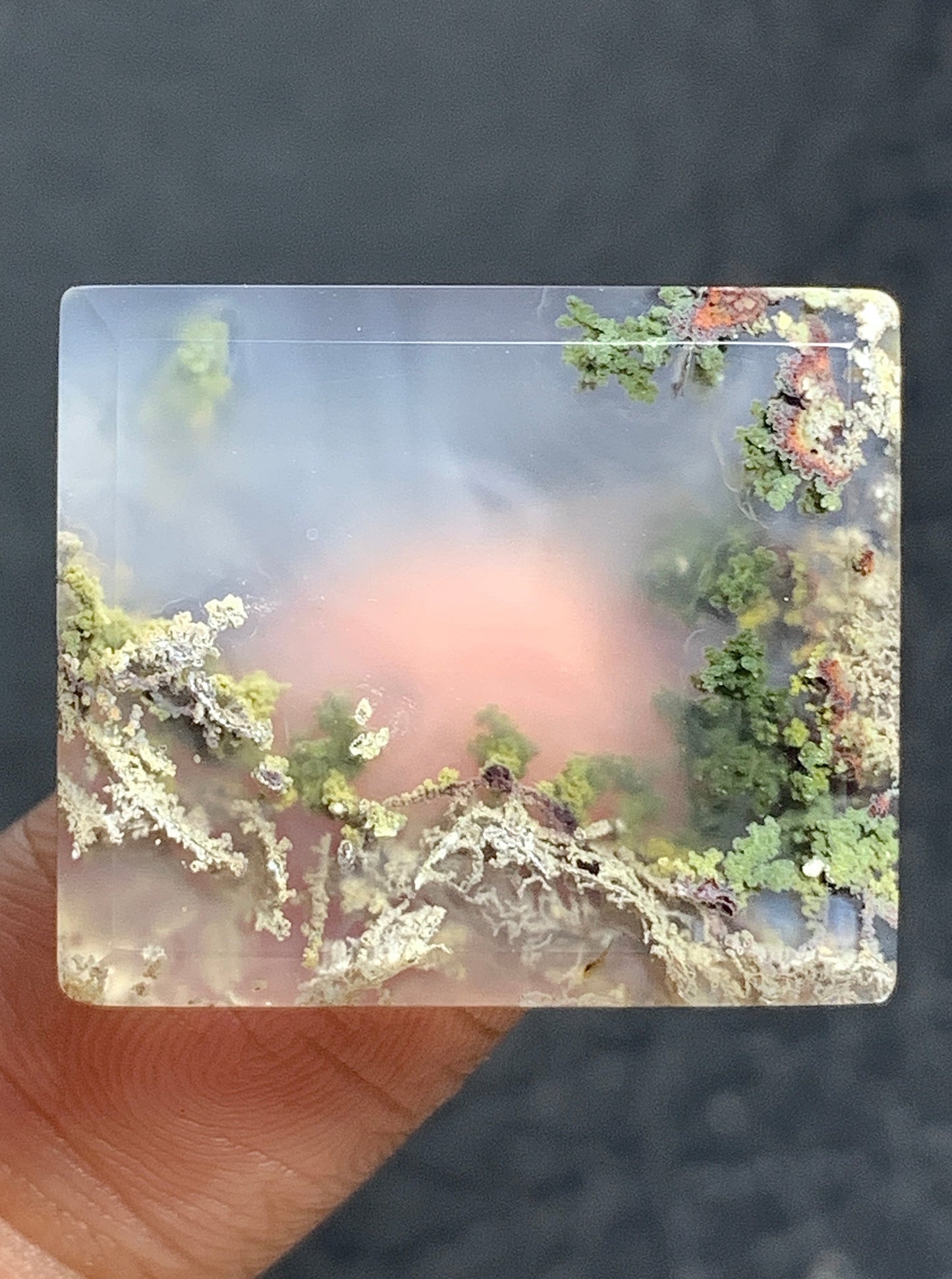 Scenic Moss Agate Rectangle Cabochon 23x19.5x4mm