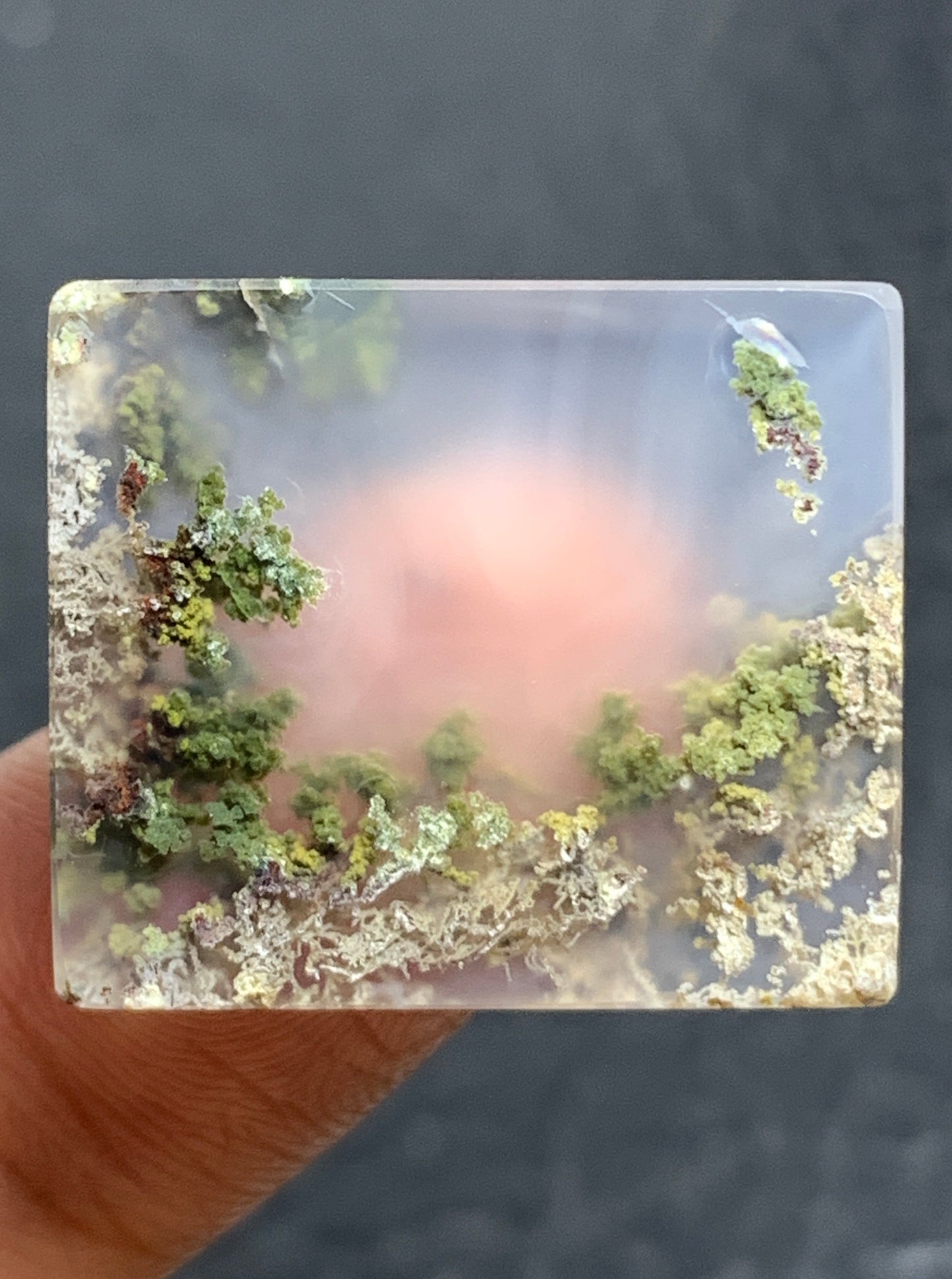 Scenic Moss Agate Rectangle Cabochon 23x19.5x4mm