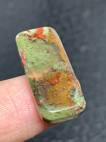 Scenic Moss Agate Rectangle Cabochon 24x10x3mm