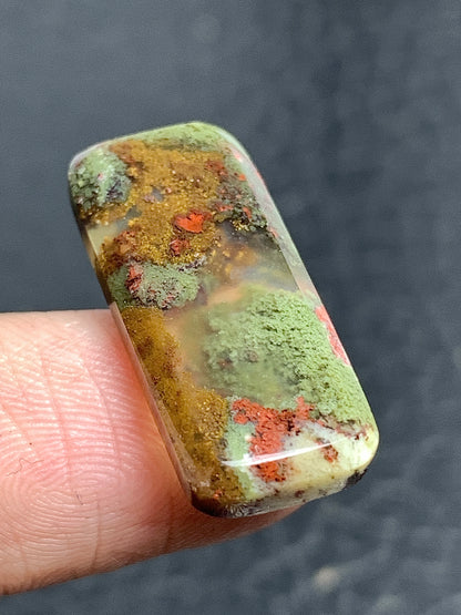 Scenic Moss Agate Rectangle Cabochon 24x10x3mm