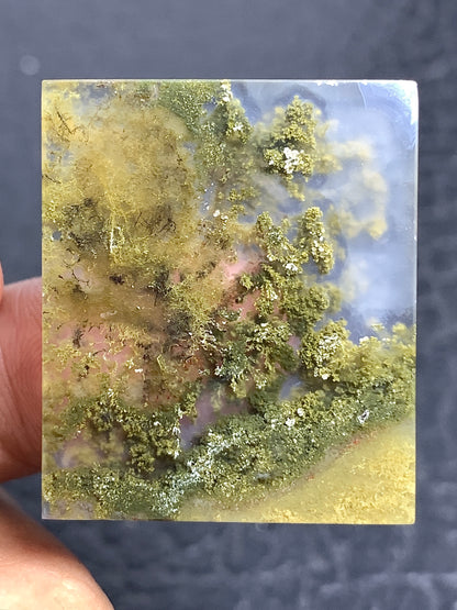 Scenic Moss Agate Rectangle Cabochon 30.5x26x4mm