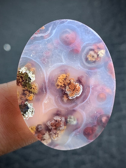 Unique Moss Agate Oval Cabochon 26.5x20x6mm